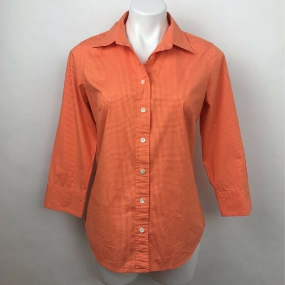 Haberdashery By J.Crew Polka Dot Button Up Top M - Picture 1 of 6